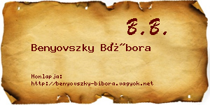 Benyovszky Bíbora névjegykártya